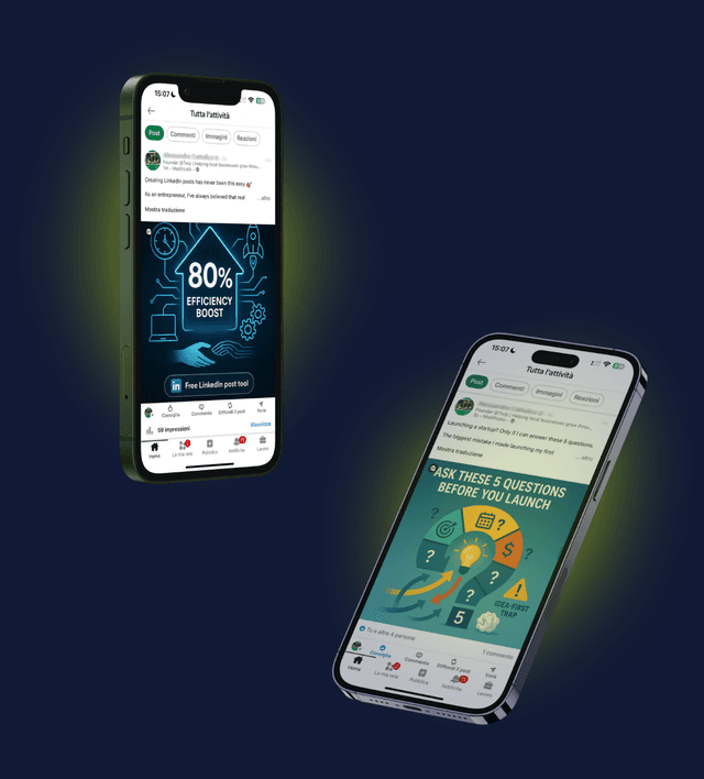 Smartphone con analytics di performance e crescita business